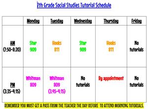 Tutorial Schedule